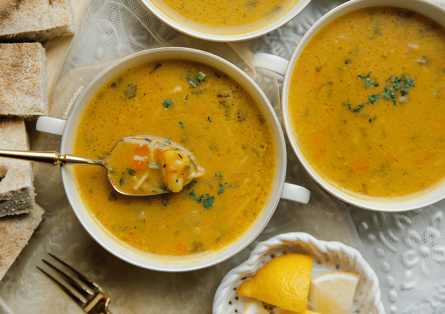 Vissoep met zoete aardappel