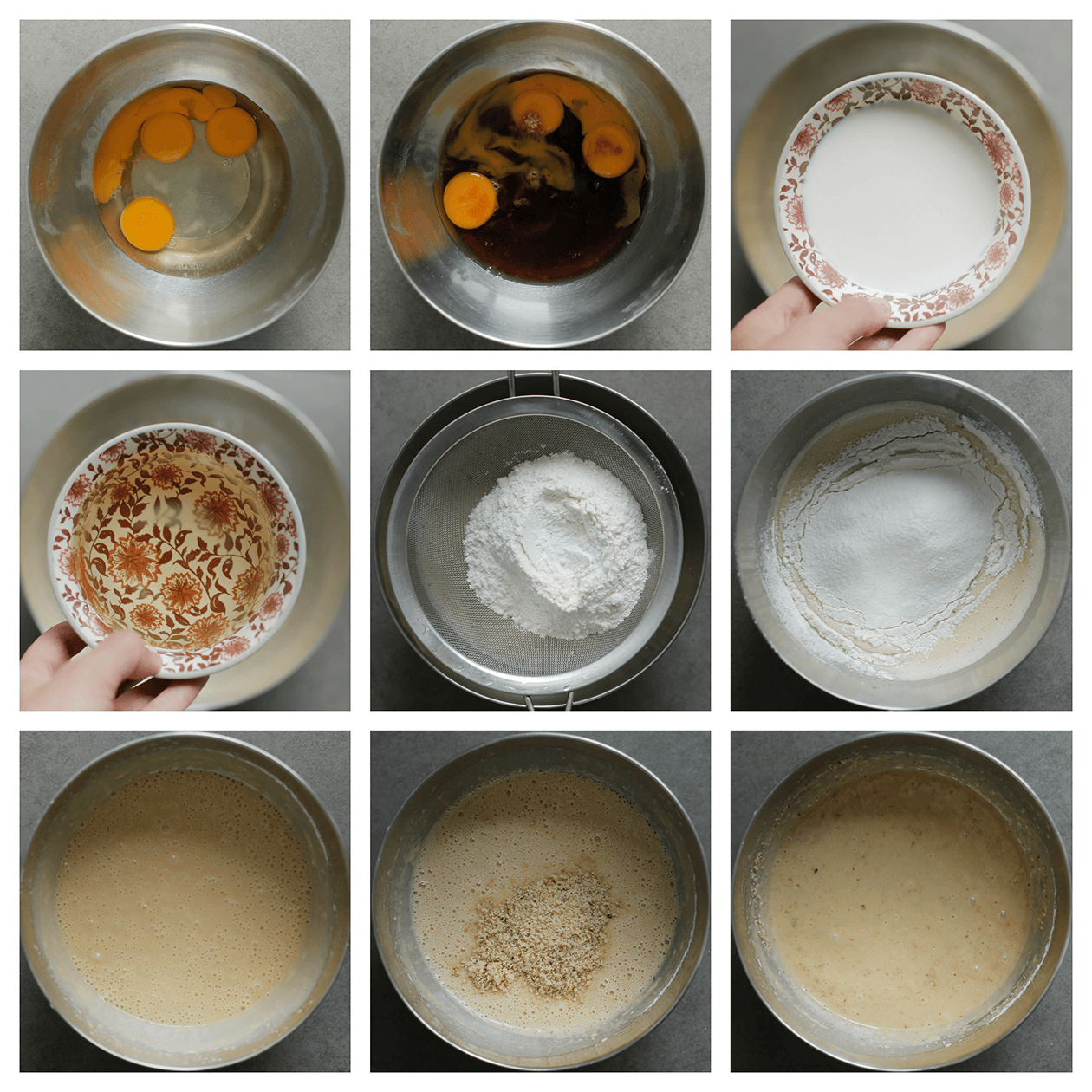 Cakebeslag mixen in een diepe kom