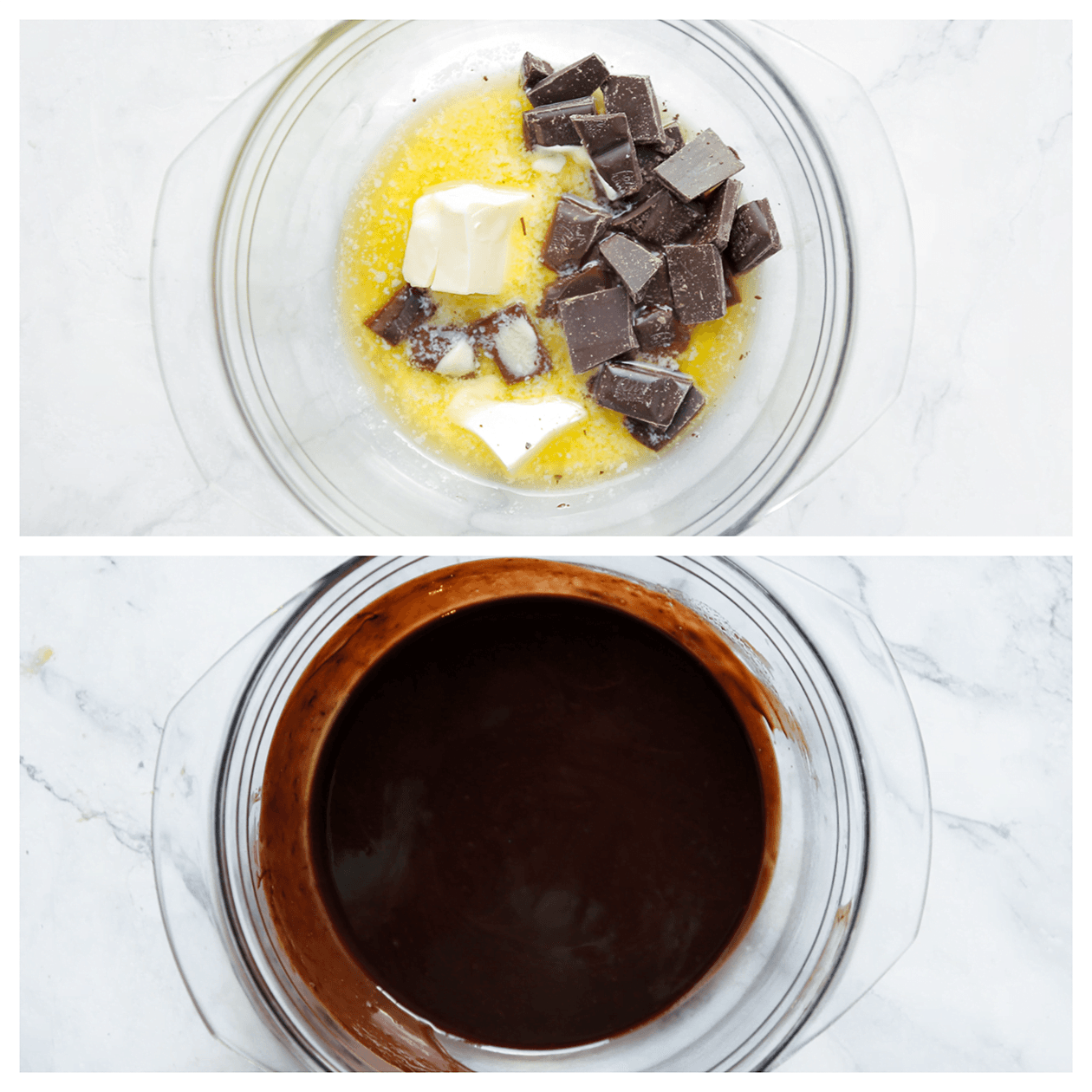 Chocolade met roomboter au bain marie smelten