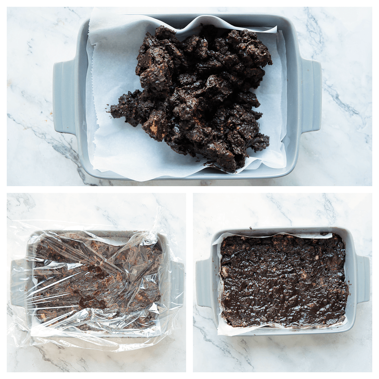 Koekjesmengsel verdelen over de ovenschaal