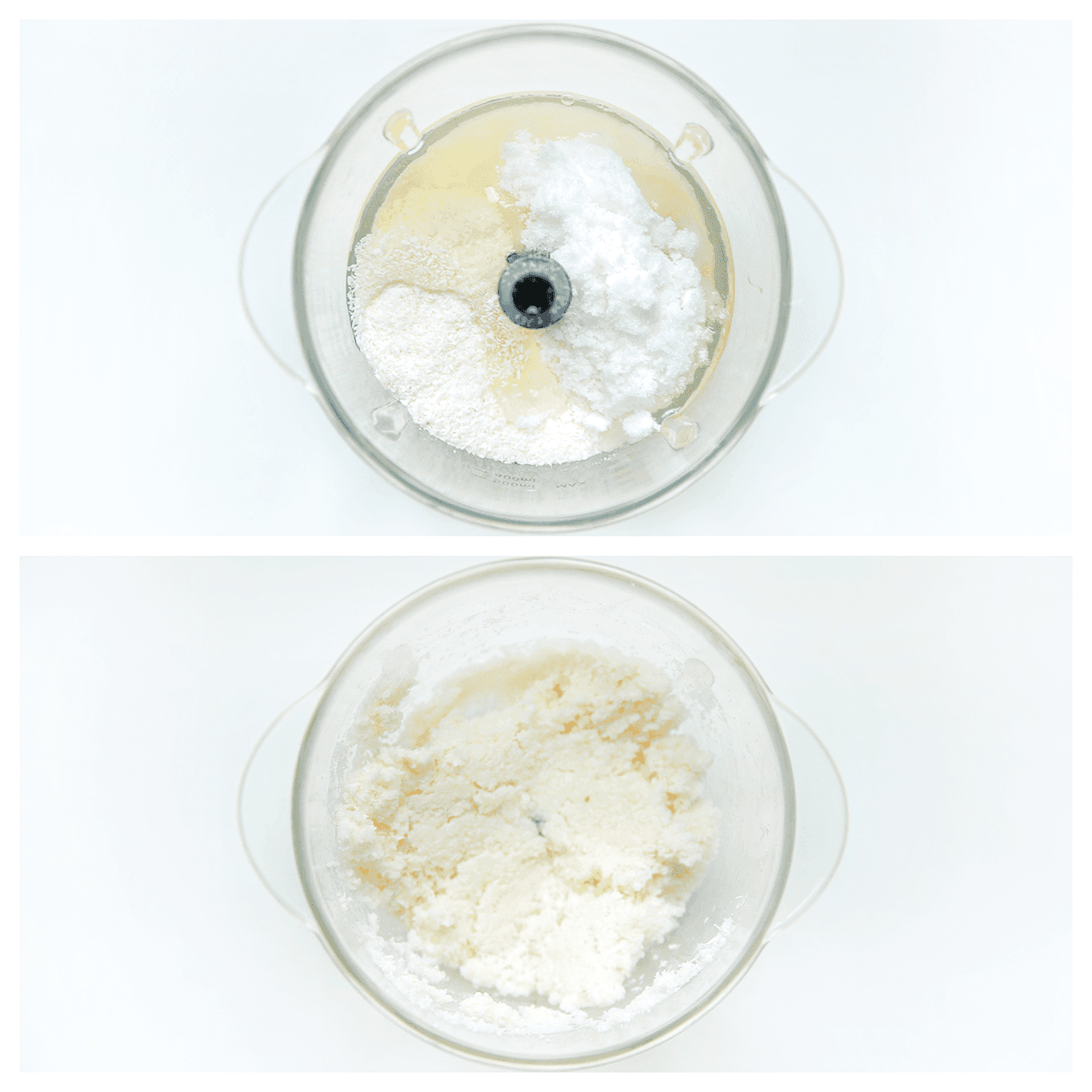 Kokosmengsel fijnmalen in een hakmolen
