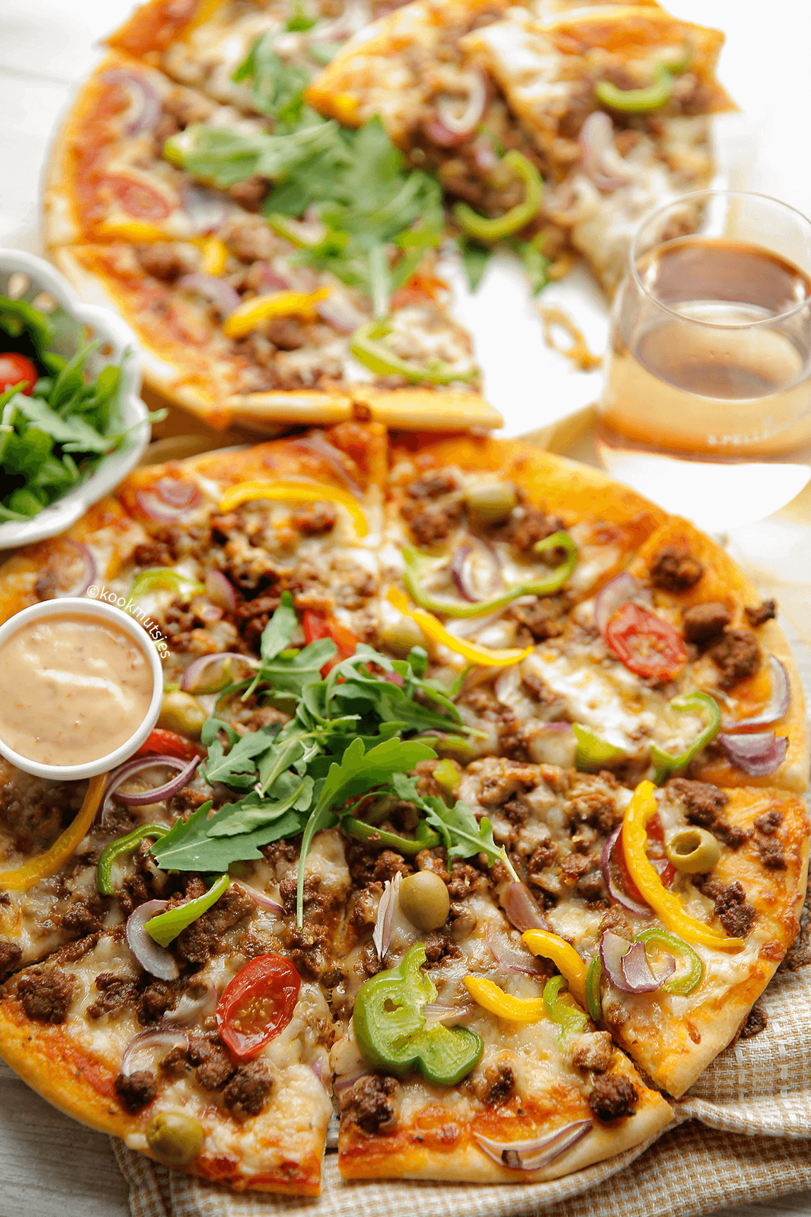 Pizza met gehakt Kookmutsjes