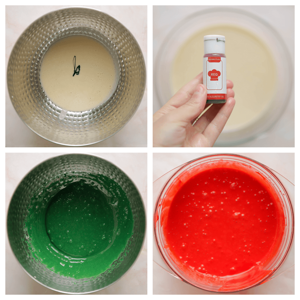 Verdeel het beslag door twee: 650 gr beslag en 200+ gr beslag.