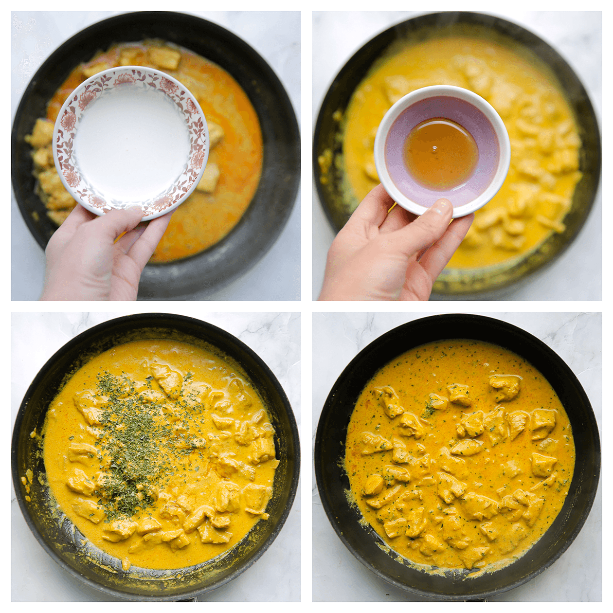 Saus inkoken voor de Indian kip