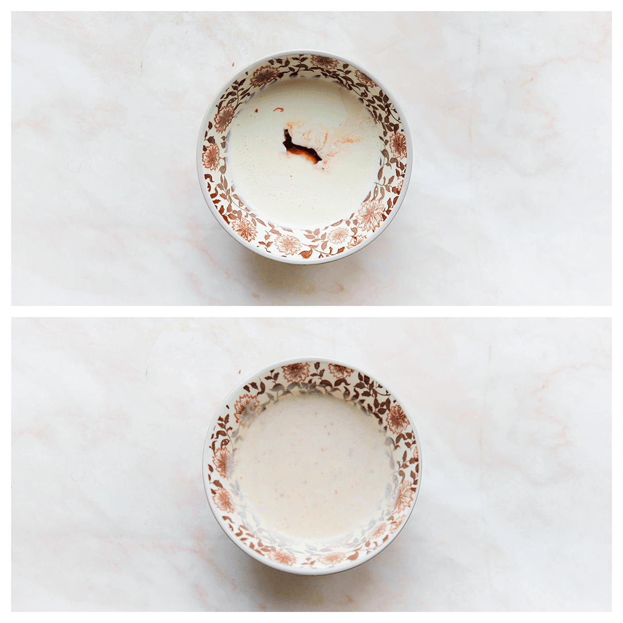 Saus mengen in een kom voor het kipmengsel