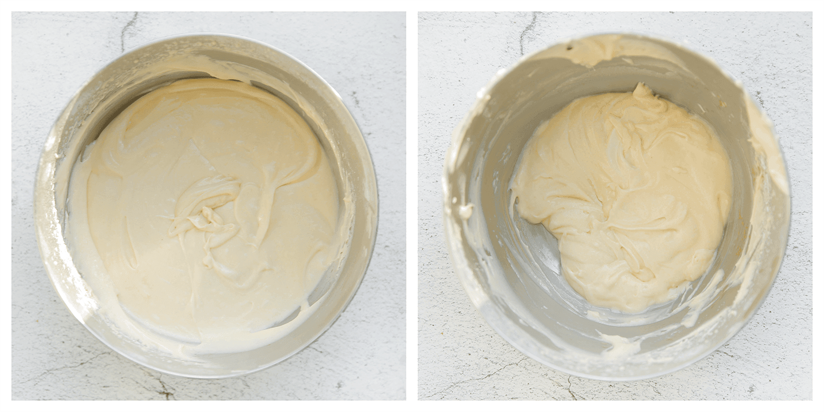 Cakebeslag verdelen over 2 kommen