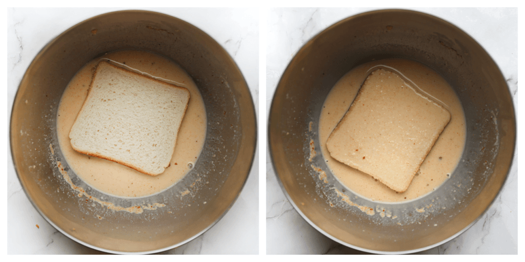 Haal het casino brood door het eimengsel.