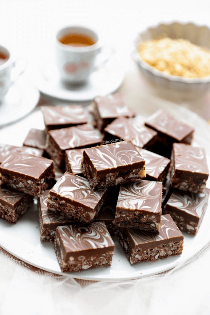 Crispy marmerkoekjes eindresultaat