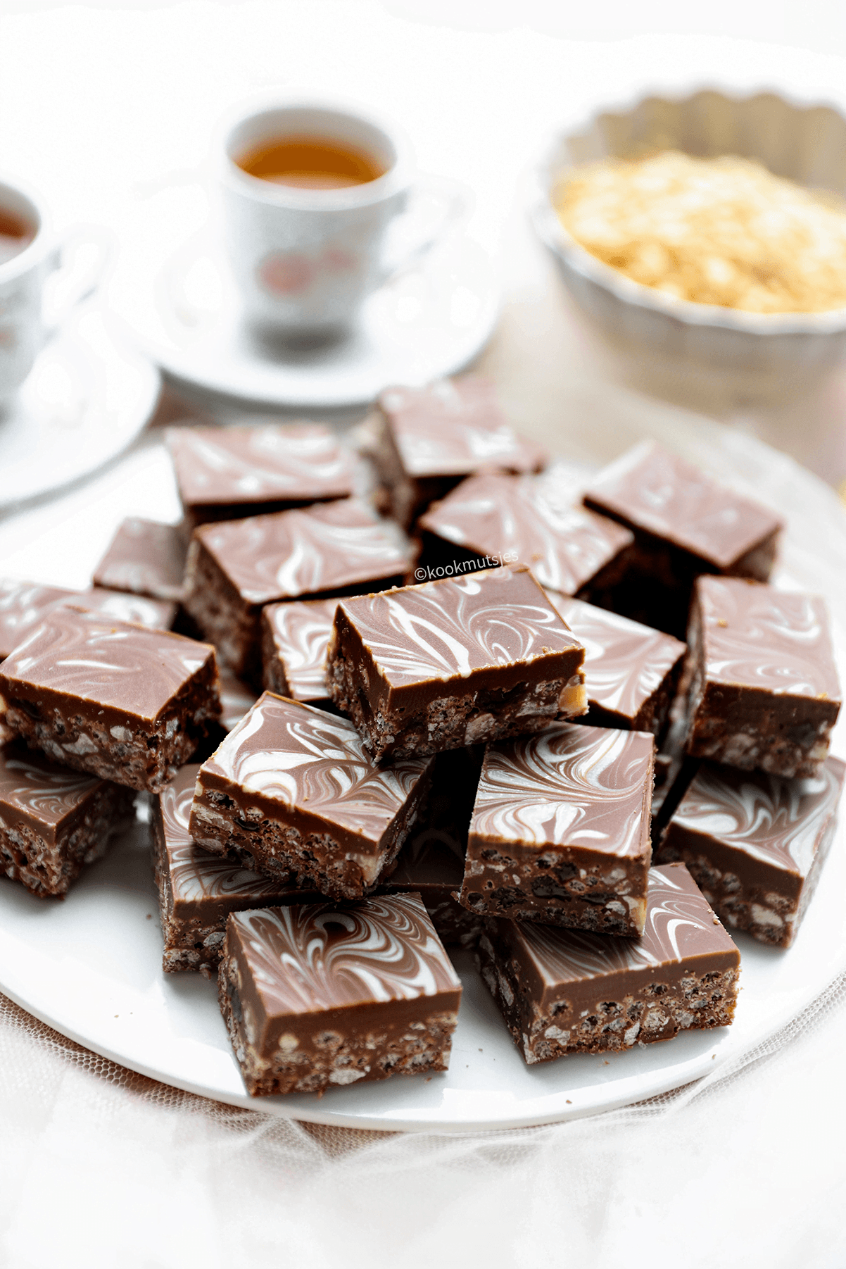 Crispy marmerkoekjes eindresultaat