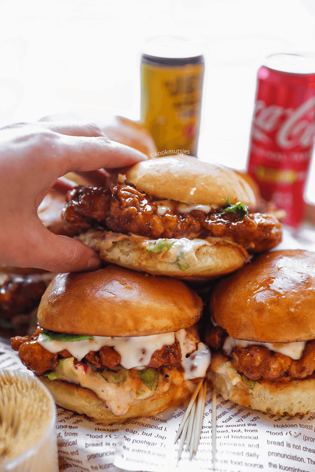 Crispy sticky kipburger