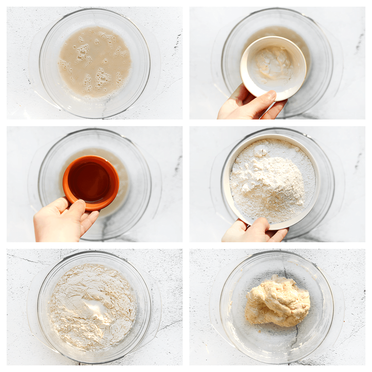 Deeg maken voor de naan in een diepe kom