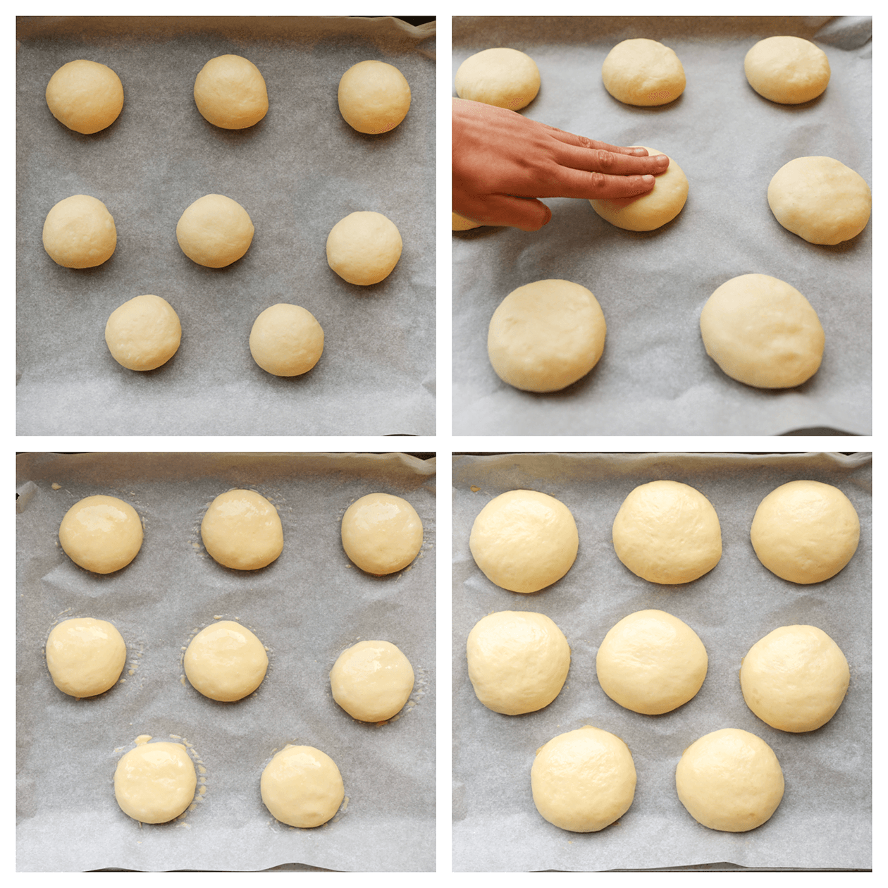 Deeg mooi rond vormen, bestrijken en laten rijzen