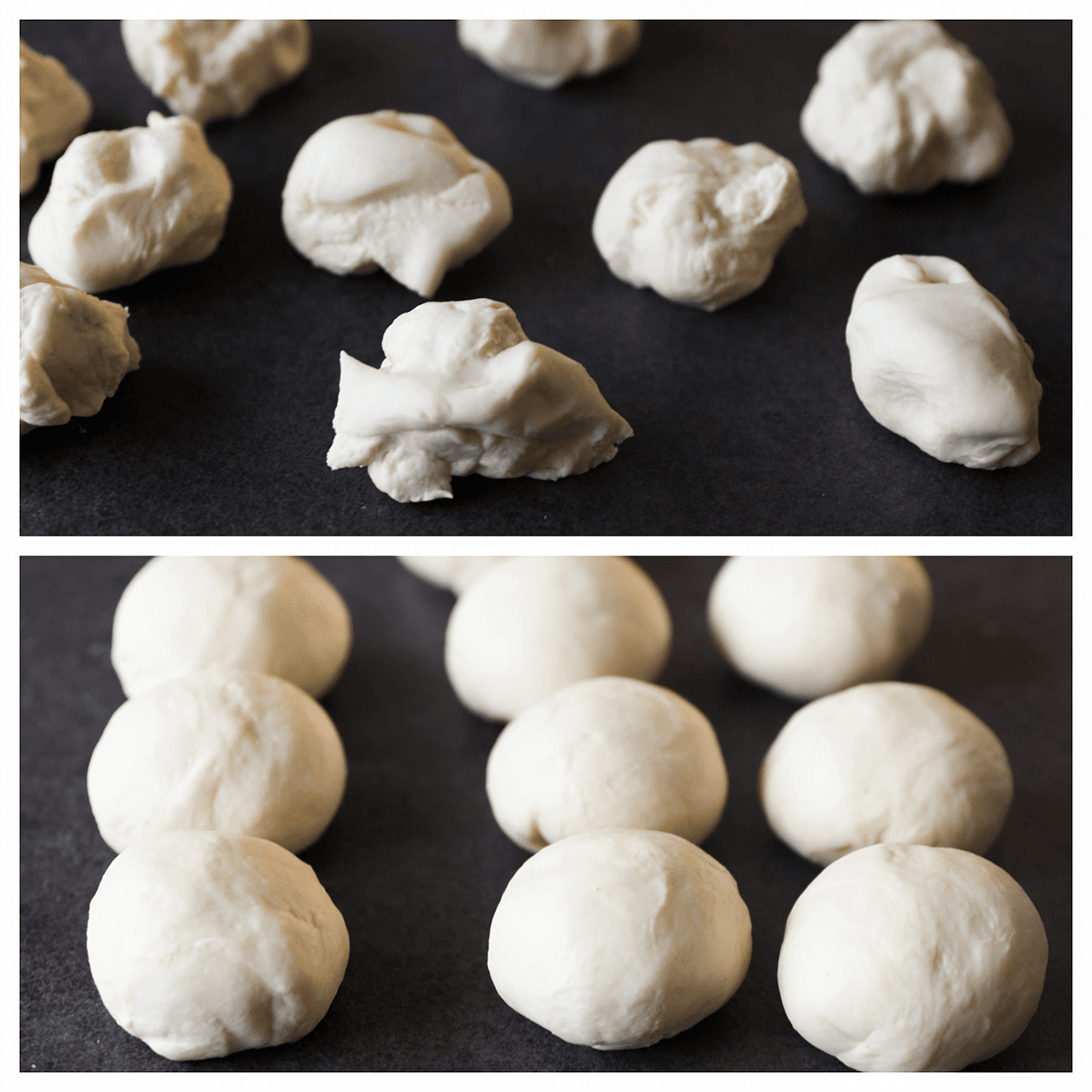 Deeg verdelen in porties en mooi rond vormen