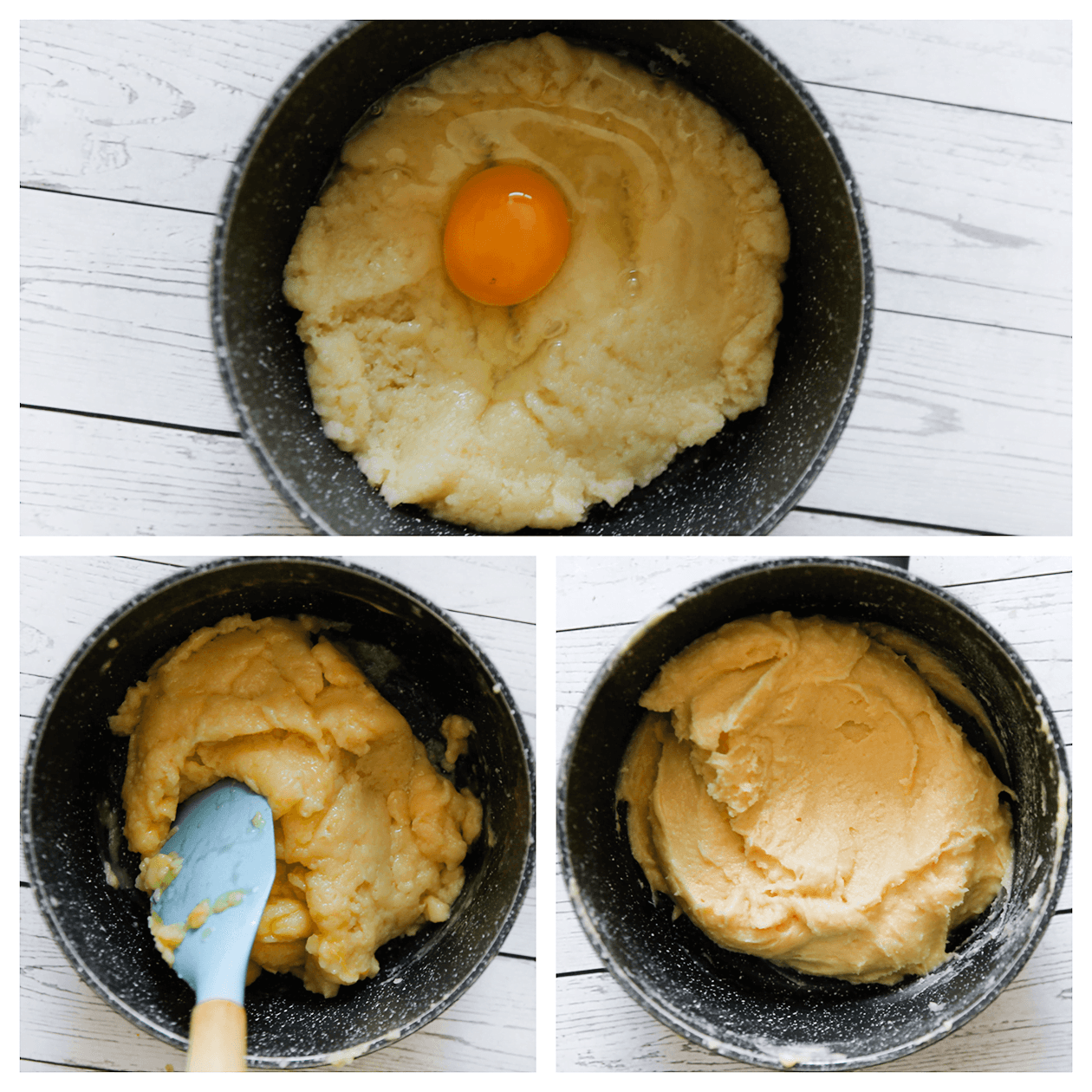 Eieren toevoegen aan het bloemmengsel