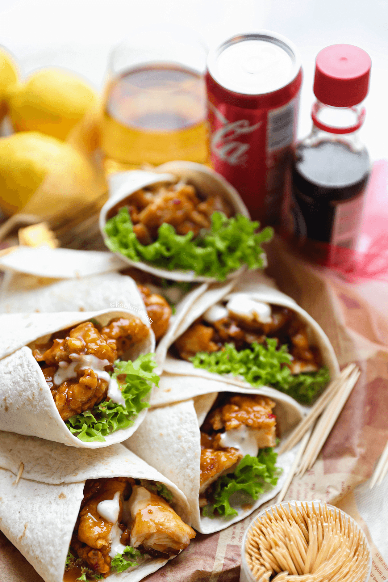 Honet chicken wrap eindresultaat Kookmutsjes