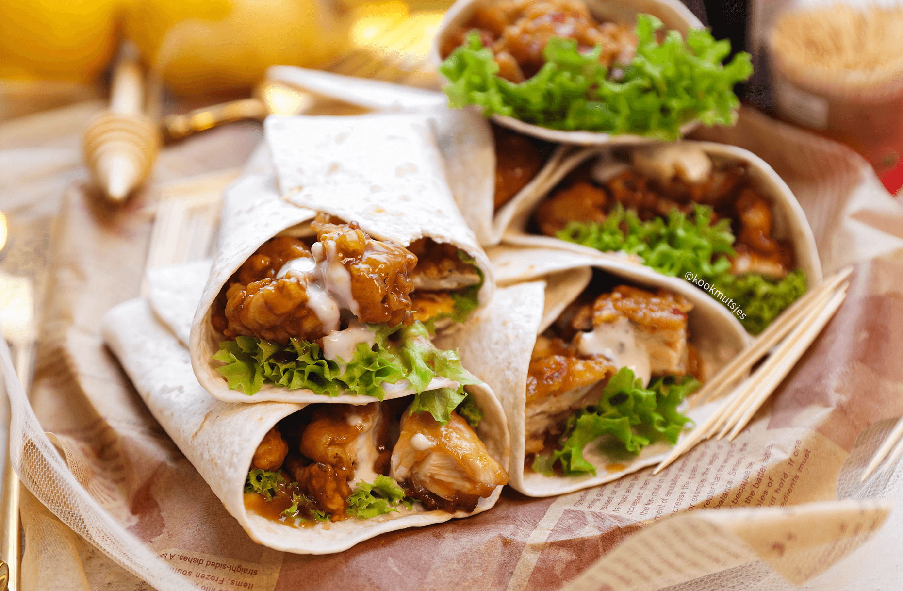 Honey chicken wrap Kookmutsjes