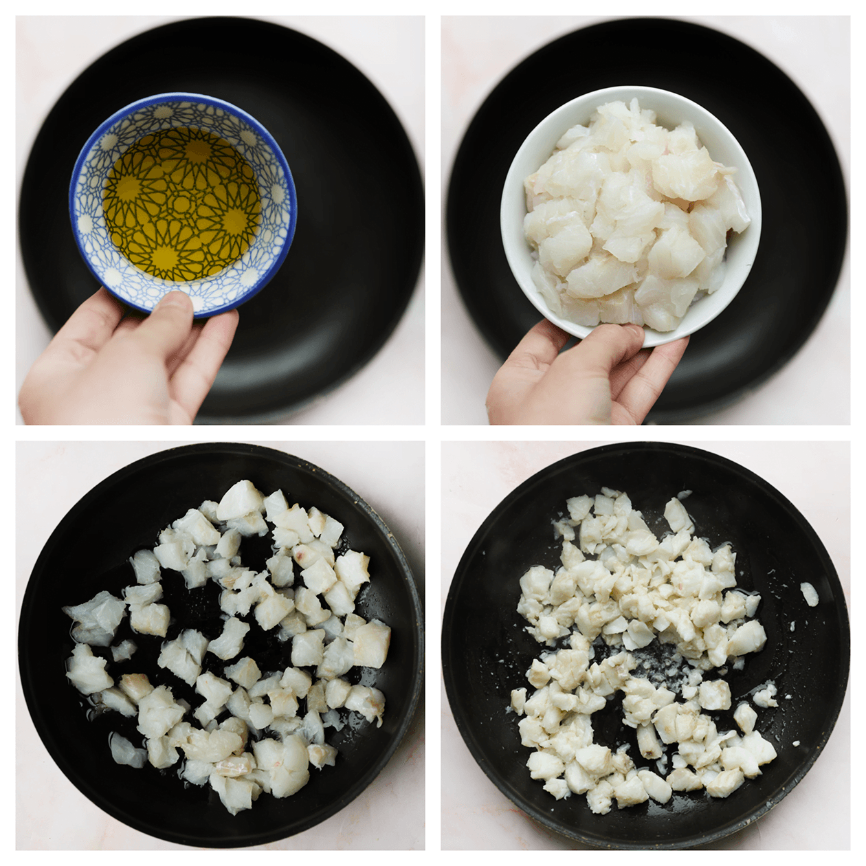 Kabeljauw gaar bakken in een koekenpan