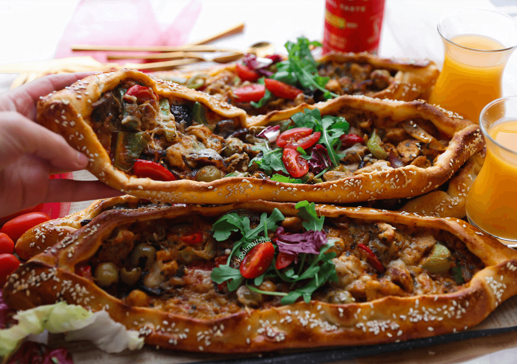 Pide met kip Kookmutsjes