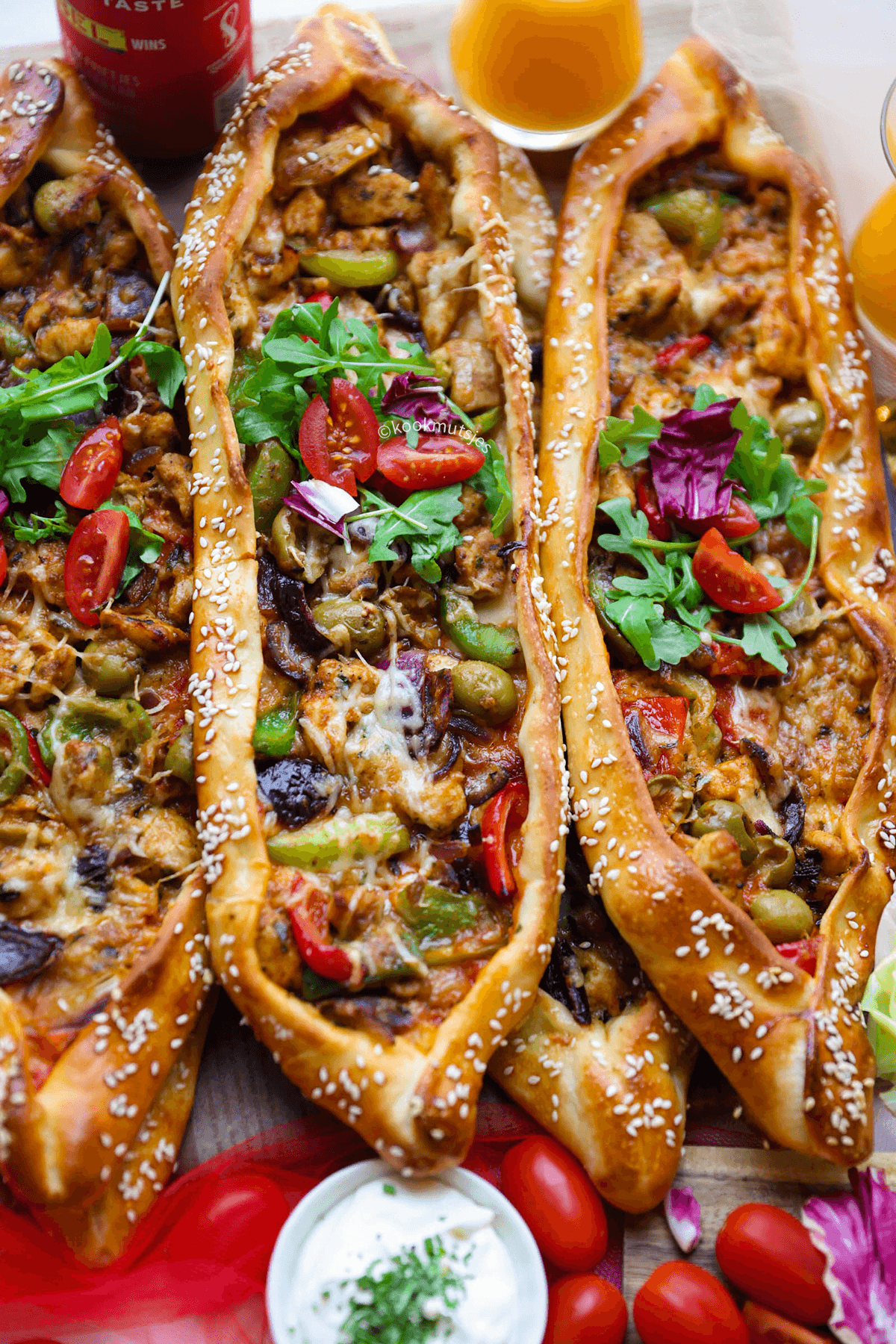 Pide met kip eindresultaat Kookmutsjes