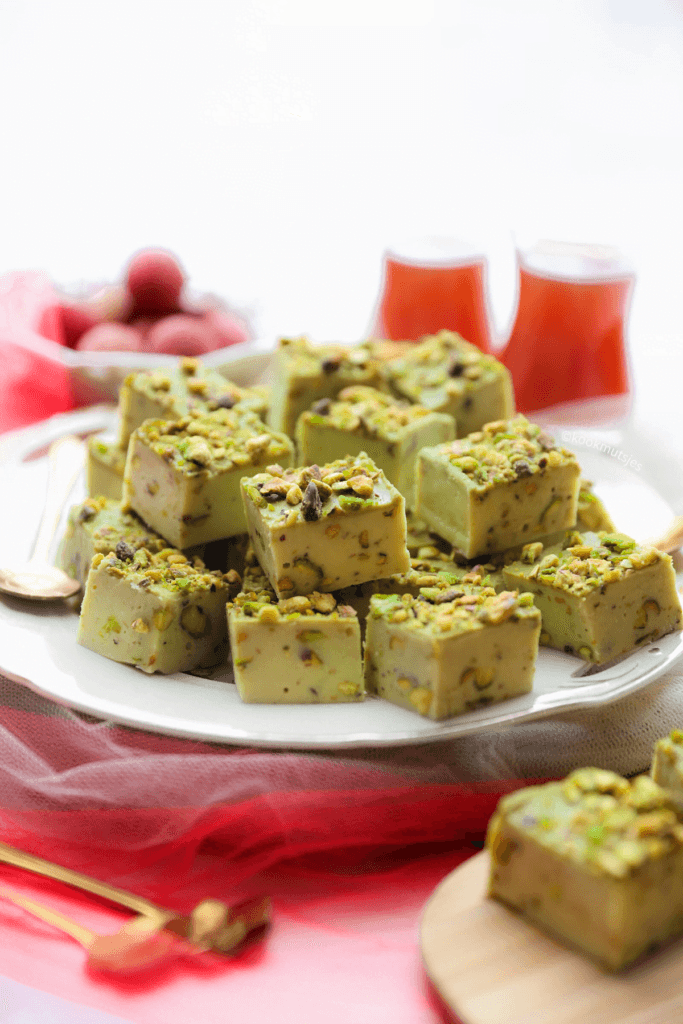 Pistache fudge eindresultaat