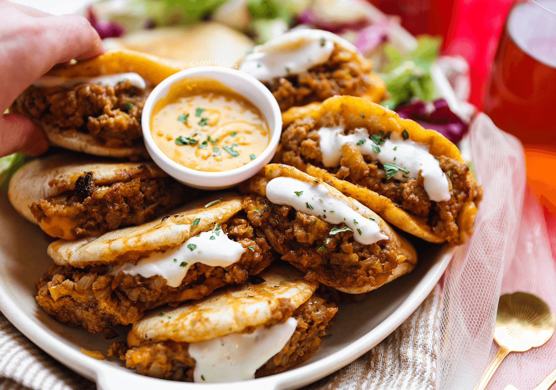 Pita broodjes met gehakt Kookmutsjes