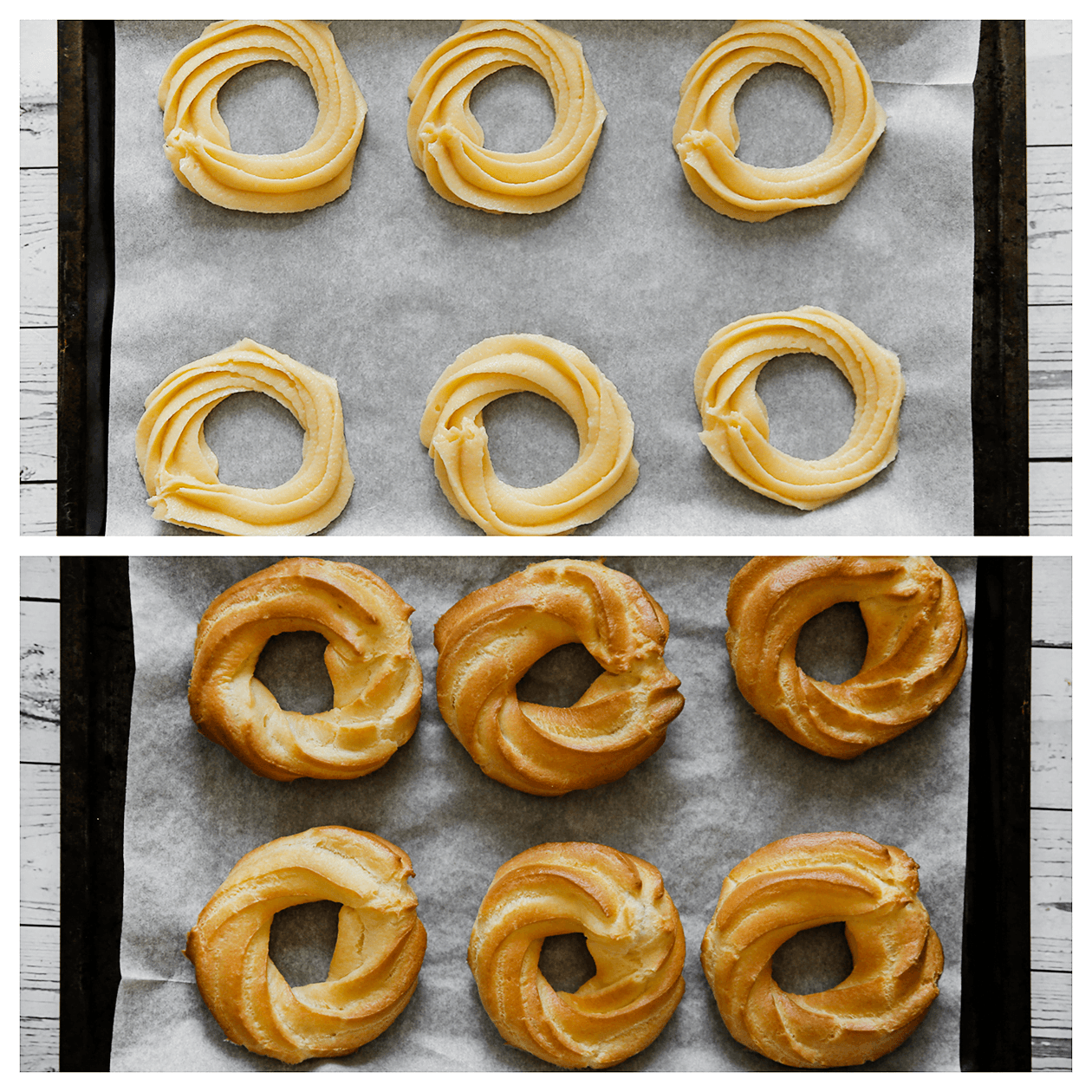 Soesjesdeeg bakken in de oven