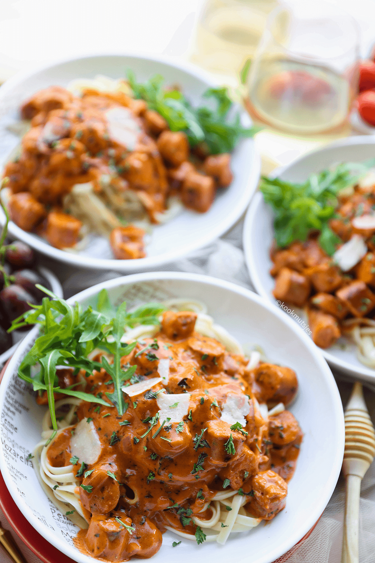 Merguez met pasta eindresultaat