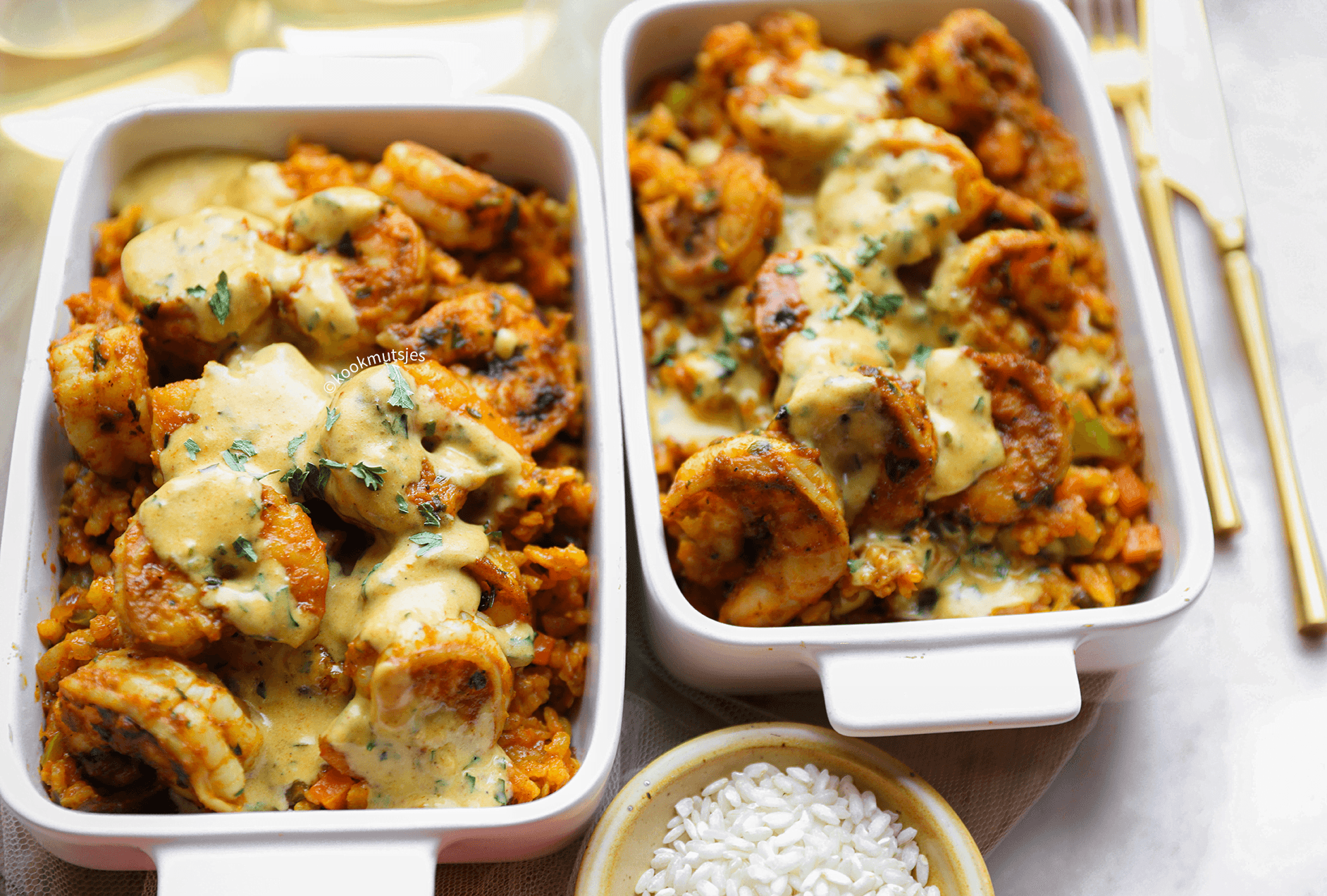 Rijst met garnalen Kookmutsjes