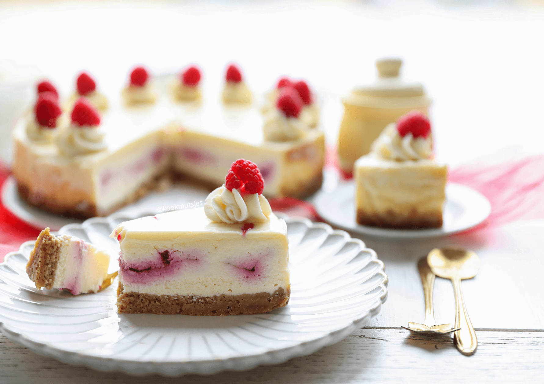 White chocolate raspberry cheesecake Kookmutsjes