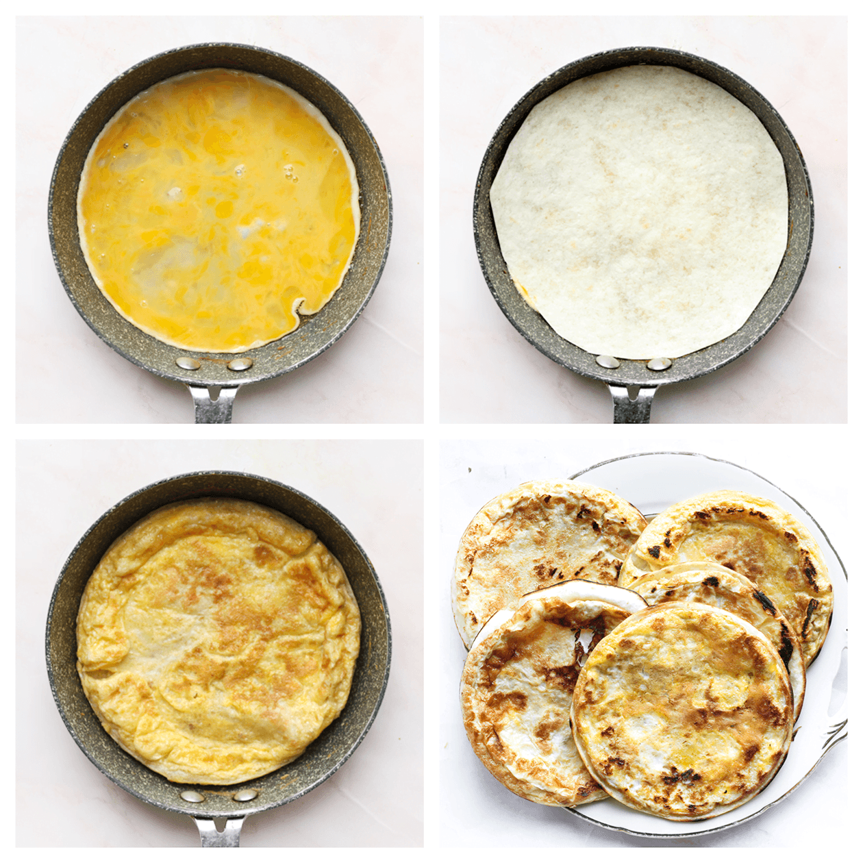 Wraps bakken met een geklutste ei