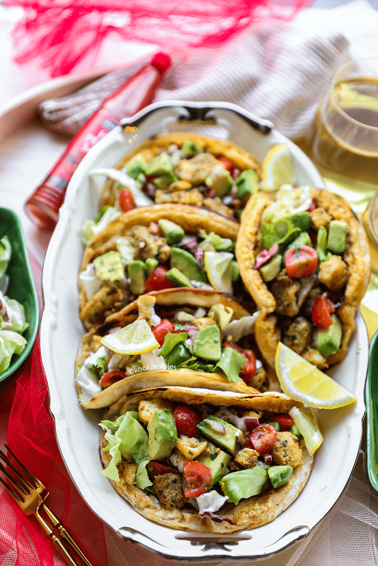 Wraps met kabeljauw eindresultaat Kookmutsjes