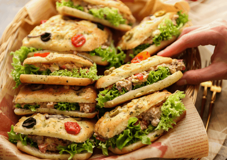 Focaccia met tonijnsalade