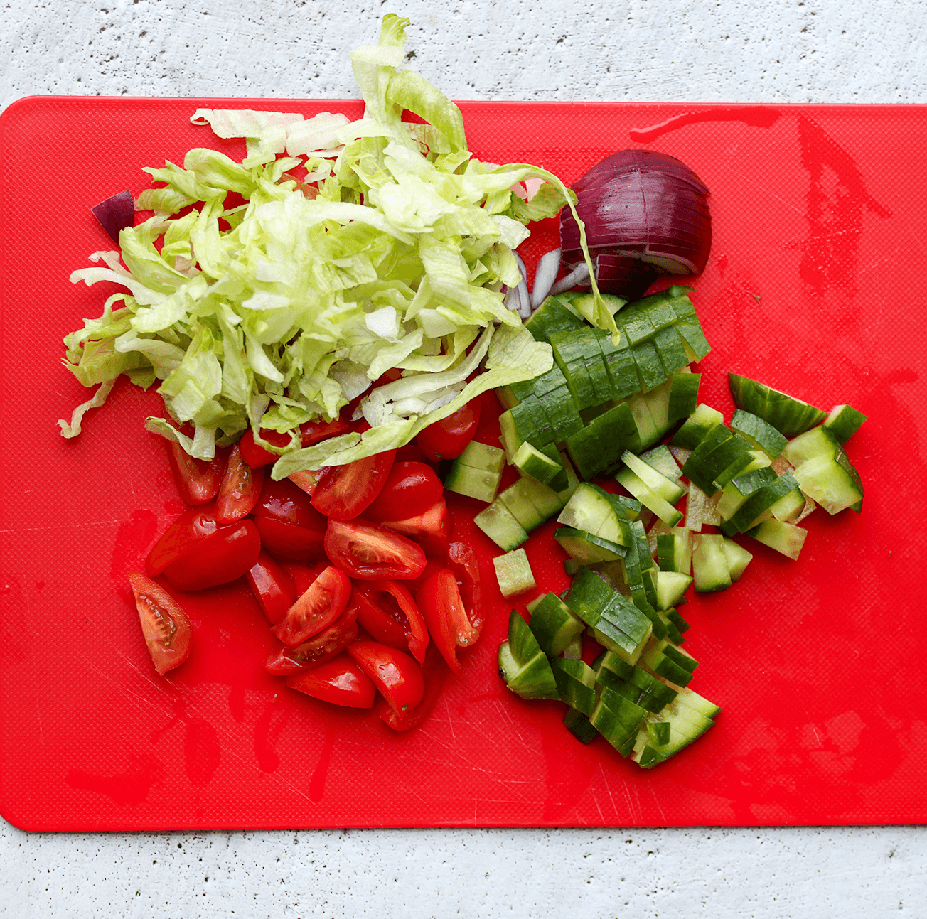 Groenten klein snijden voor de tacos