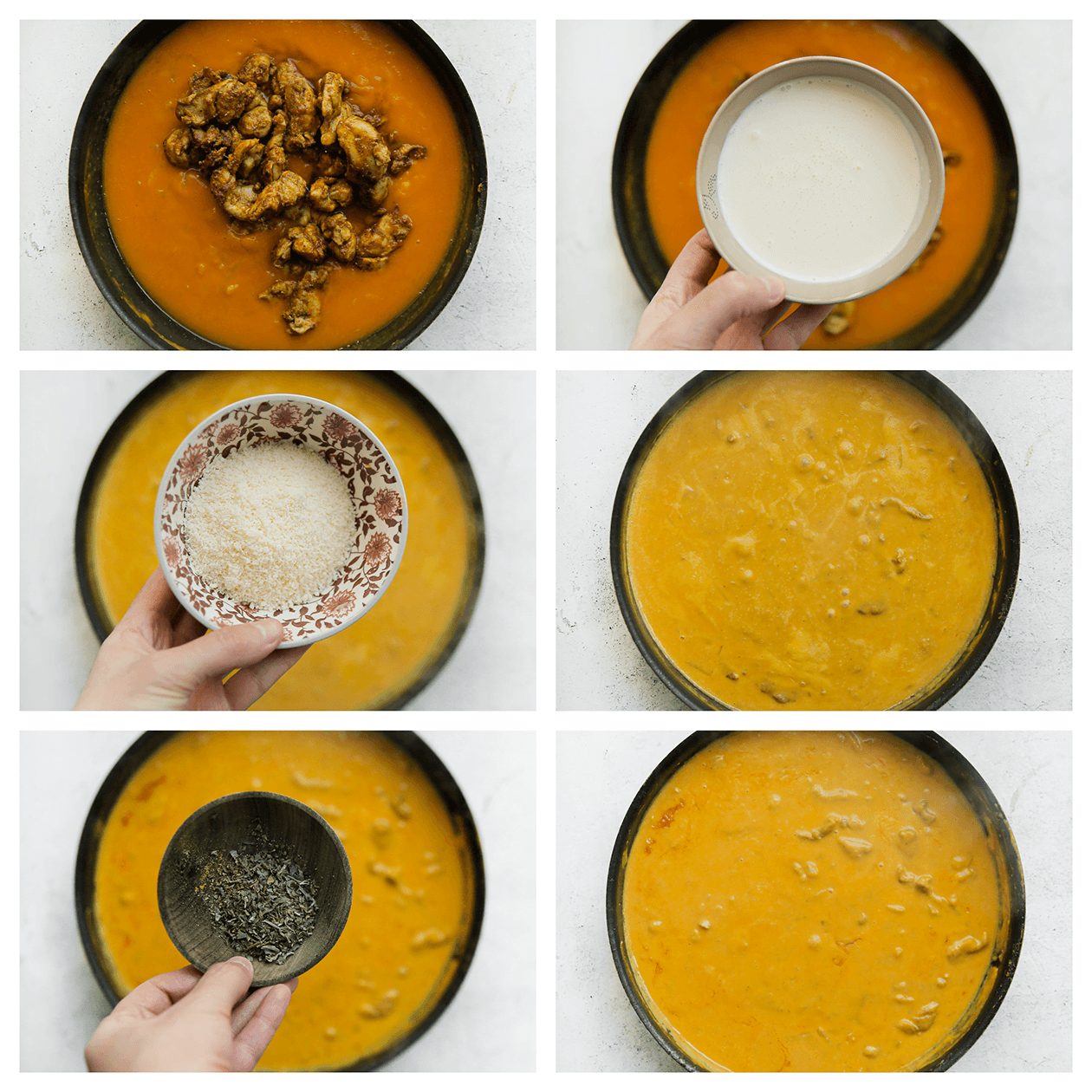 Kip koken in pompoensaus