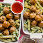 Penne met gehaktballen in saus Kookmutsjes