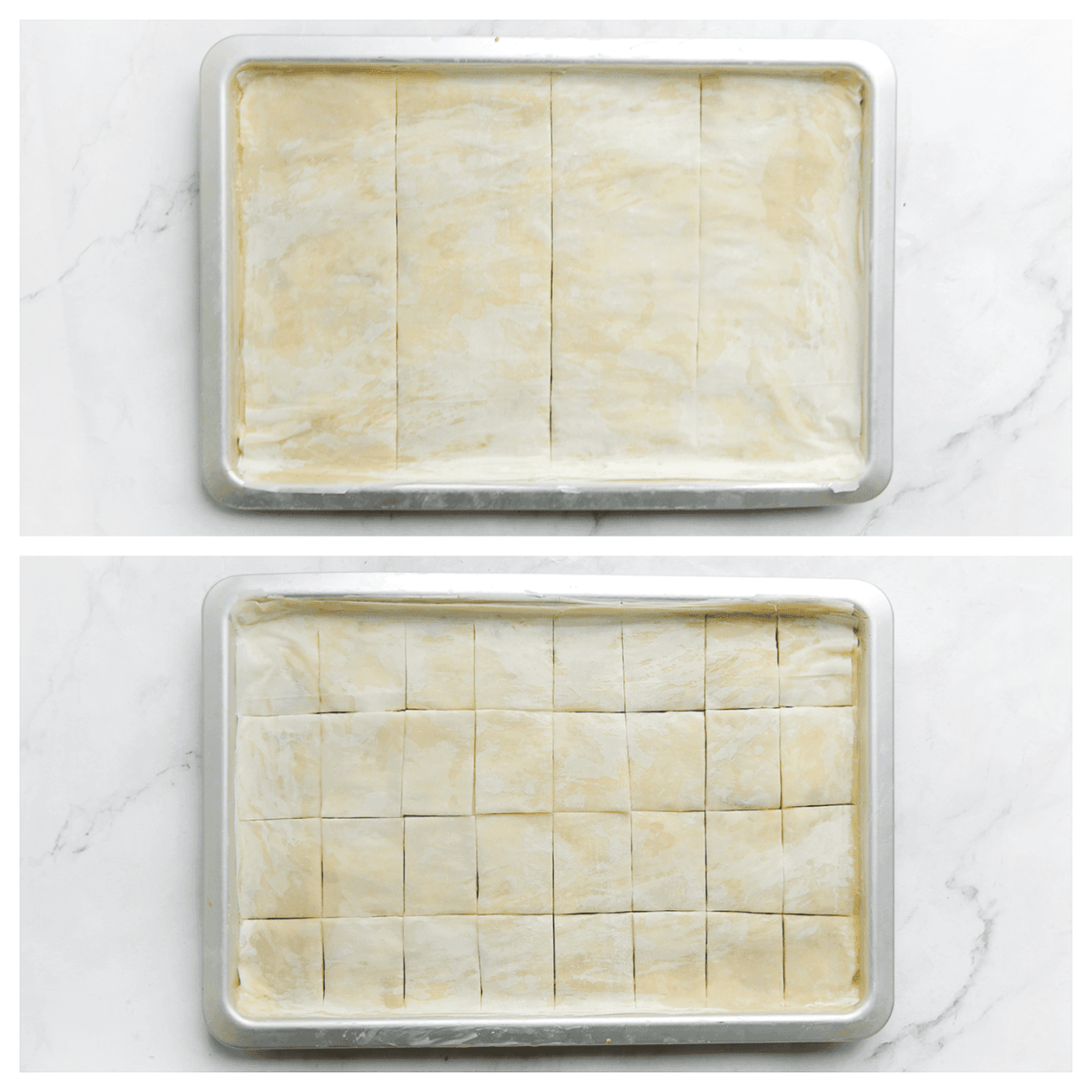 Pinda baklava aansnijden