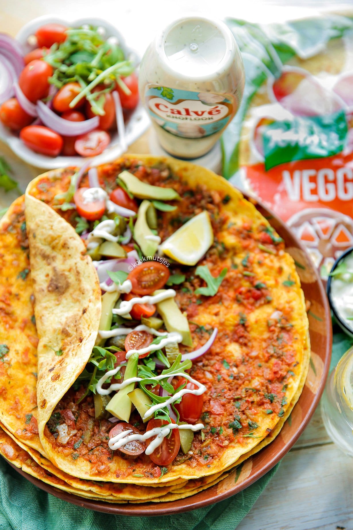 Veggie Knorr wrap met groenten eindresultaat Kookmutsjes