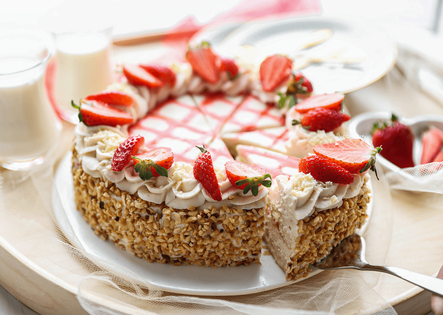 Aardbeientaart Kookmutsjes