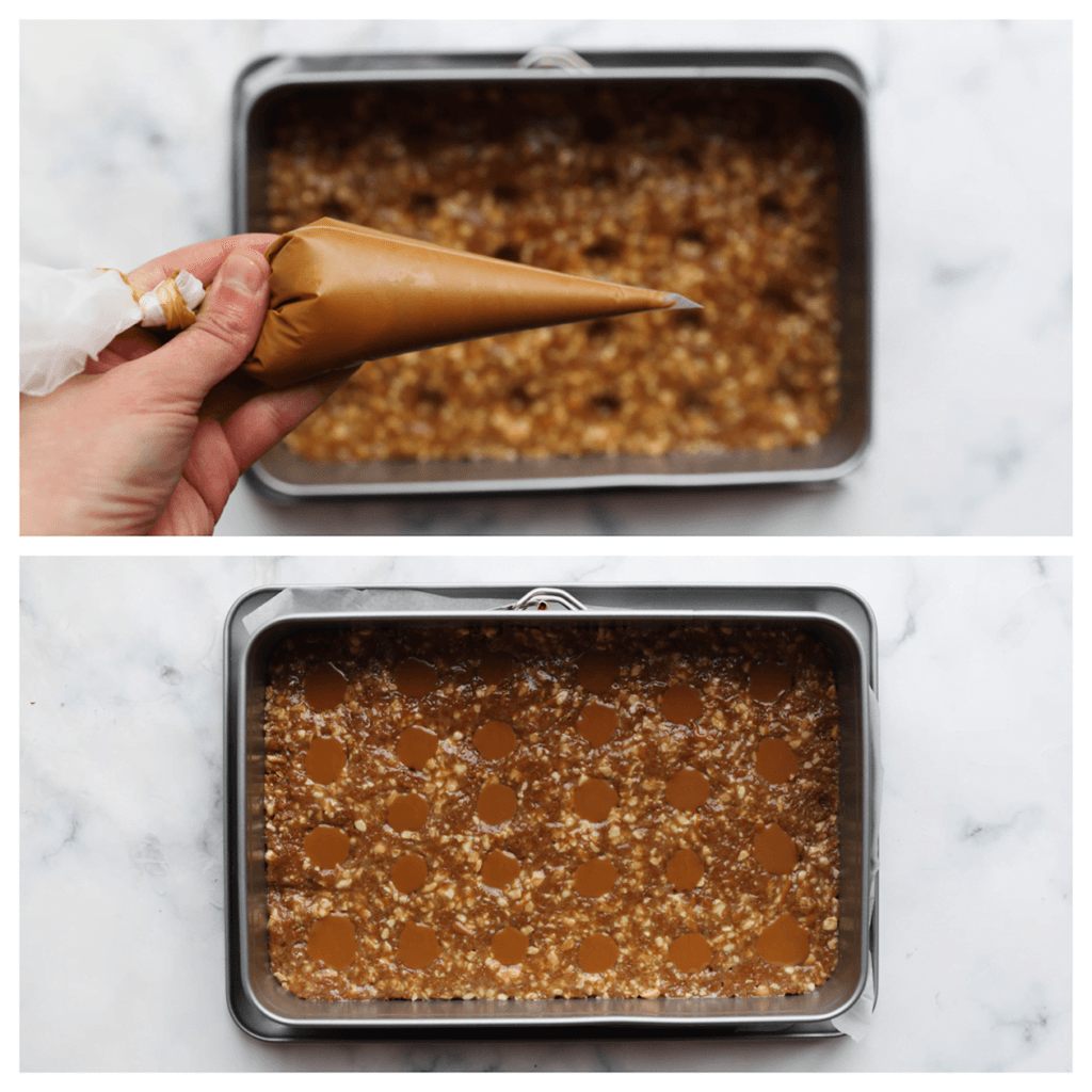 Vul de gaten met de speculoospasta.