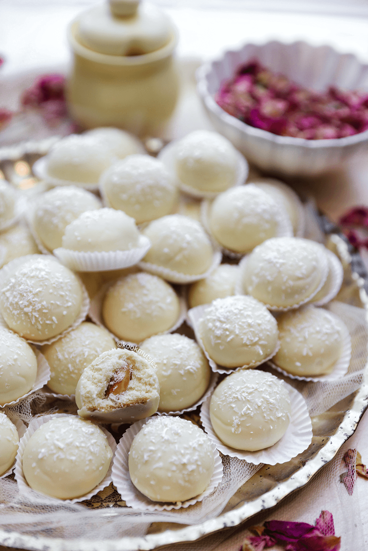 Gevulde maïzenakoekjes met chocolade eindresultaat
