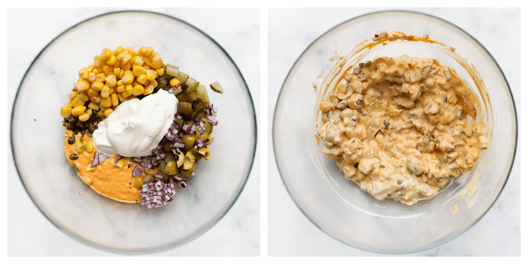 Groenten mengen met saus