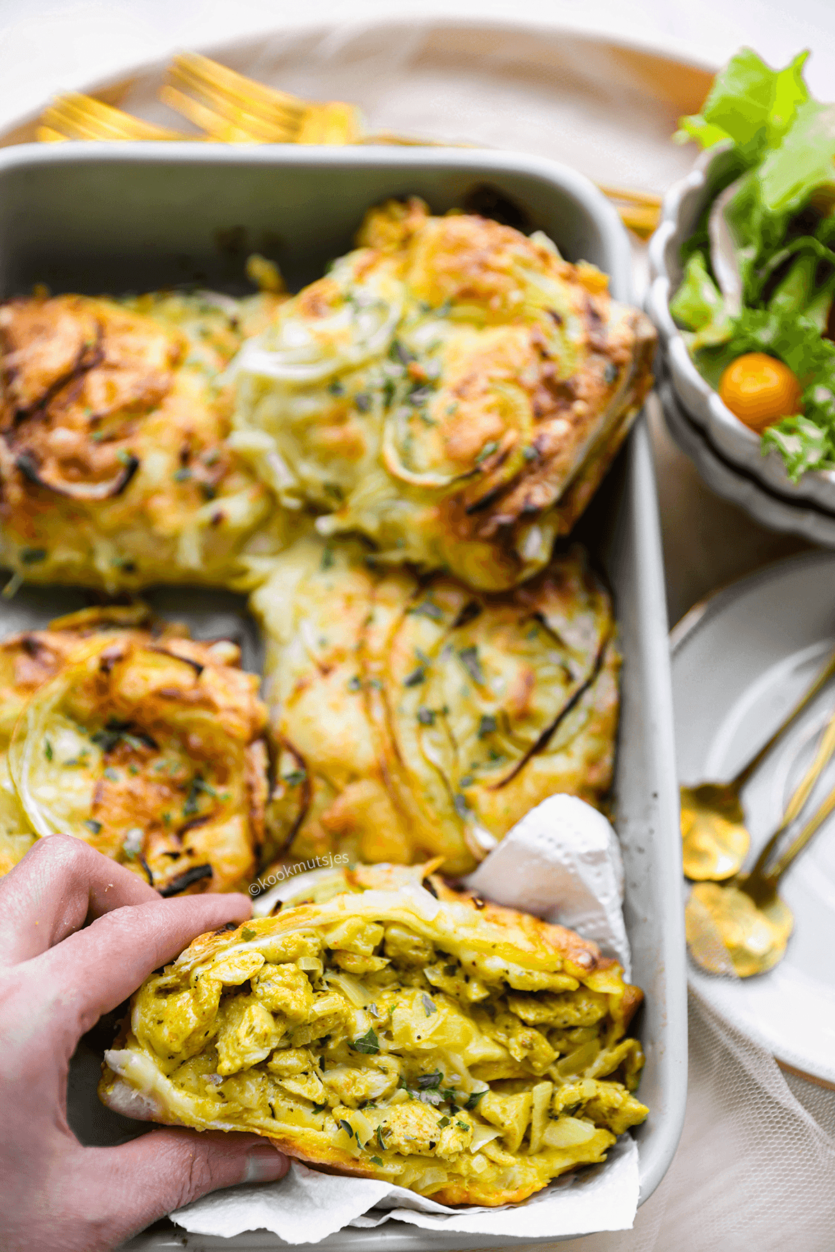 Kip-kerriepakketjes eindresultaat Kookmutsjes