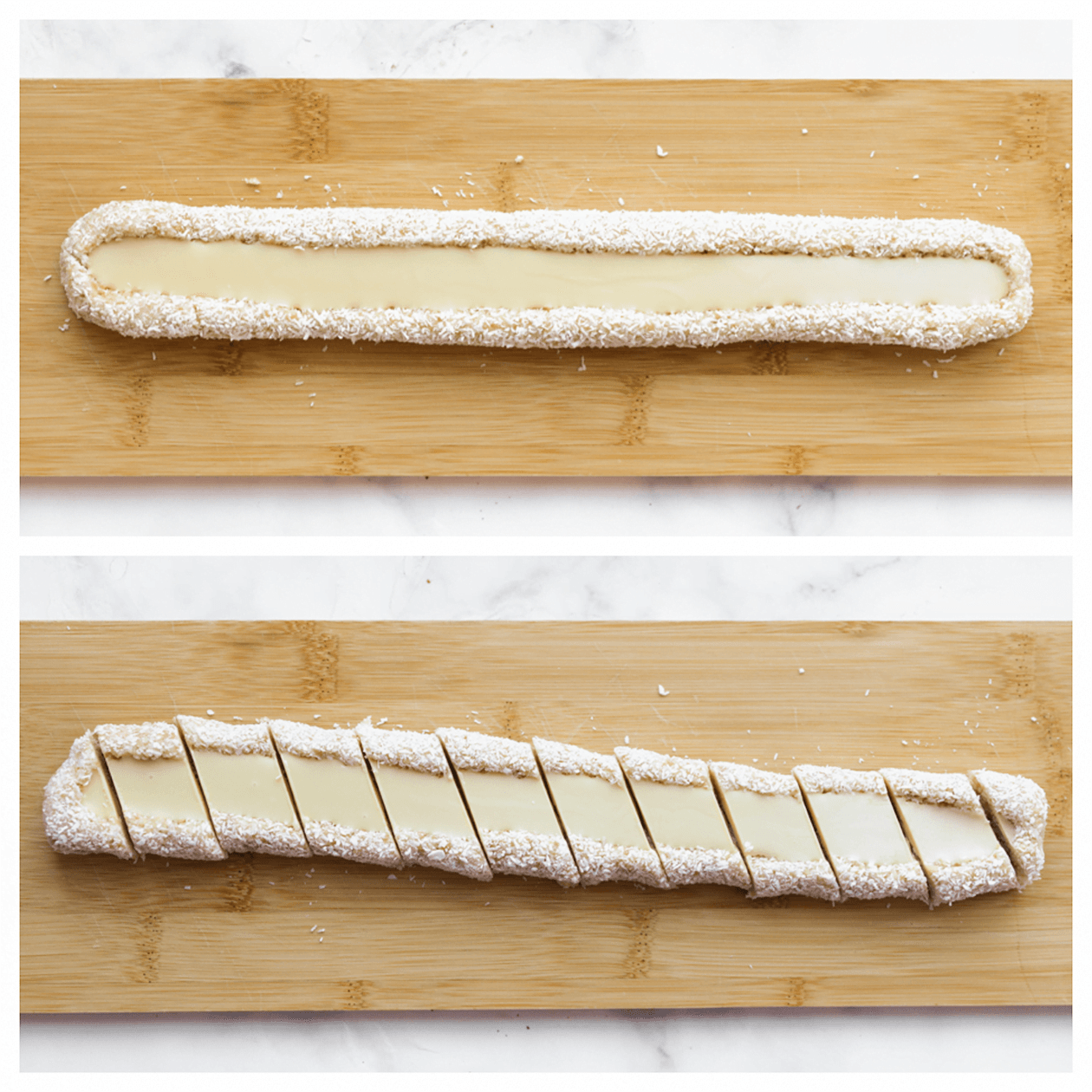 Koek in stukken snijden