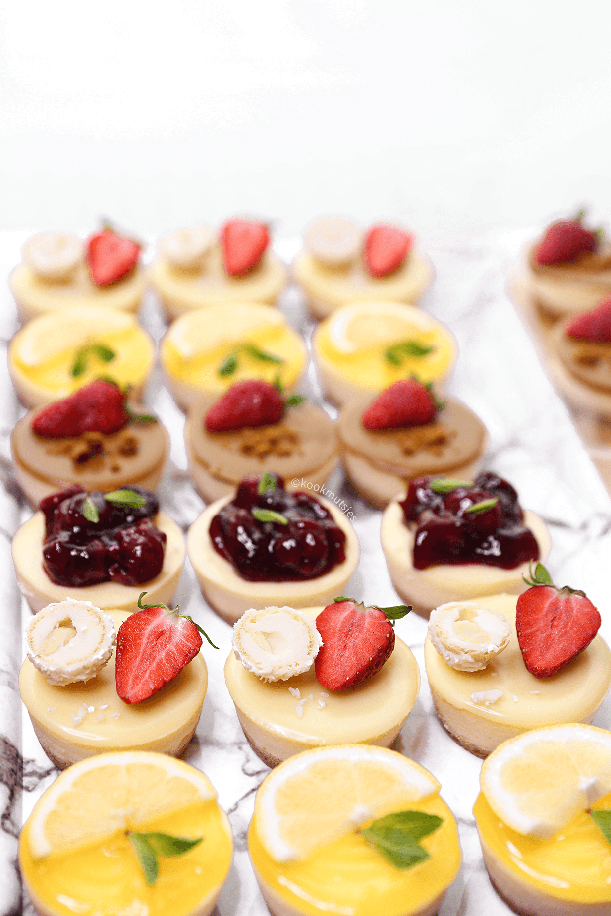 Mini cheesecakes eindresultaat van Kookmutsjes