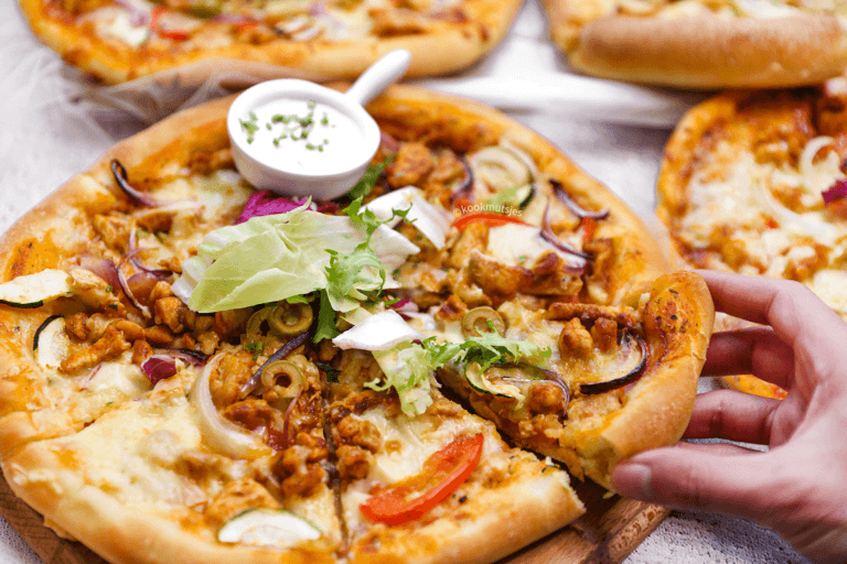 Pizza met kip