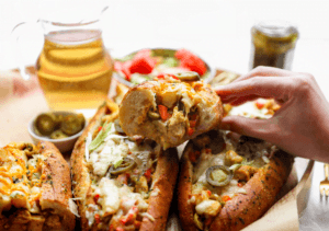 Stokbrood gevuld met kip Kookmutsjes