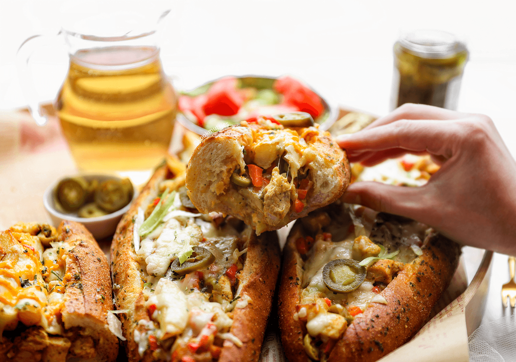 Stokbrood gevuld met kip Kookmutsjes