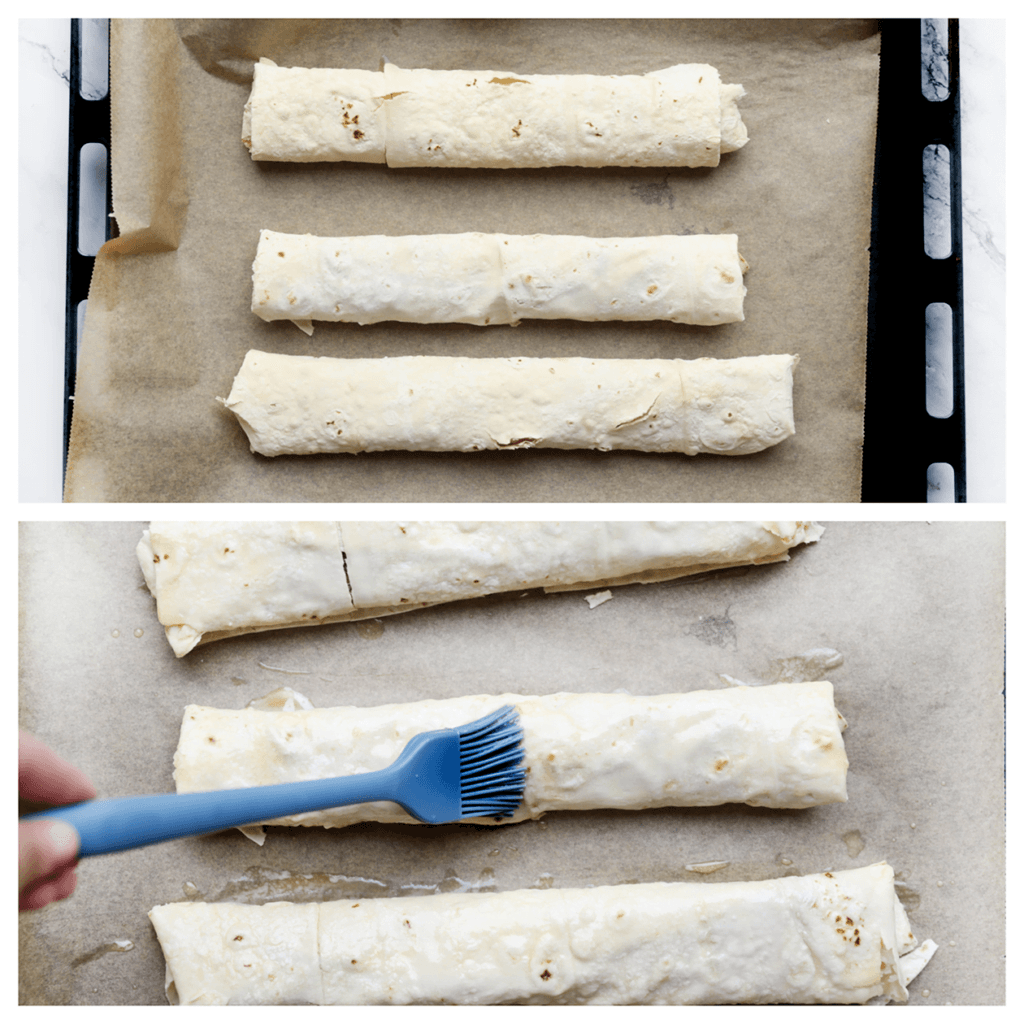 Smeer de beyti kebab in met de gesmolten roomboter.