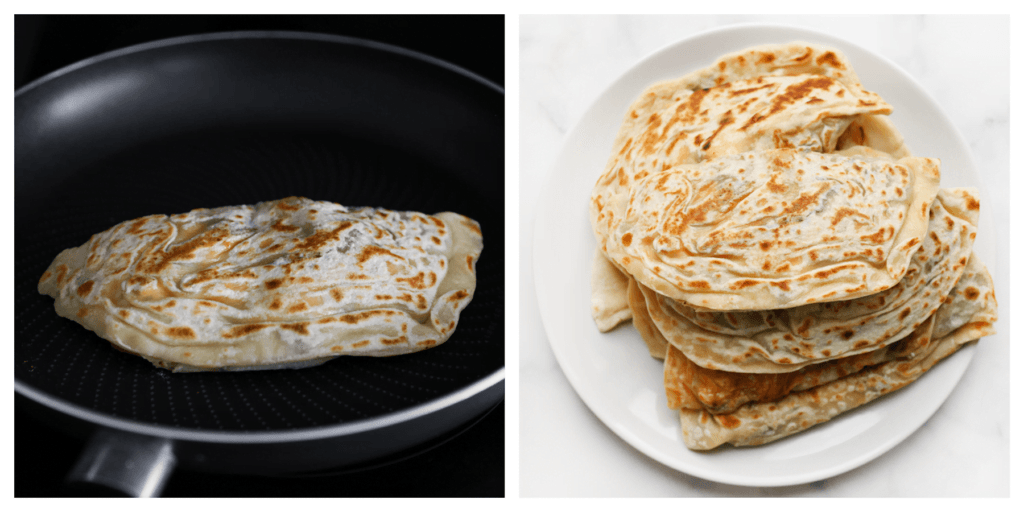 Bak de broodjes in een koekenpan op middelhoog vuur aan beide kanten gaar. Dek ze direct af met een schone theedoek zodat ze zacht blijven.