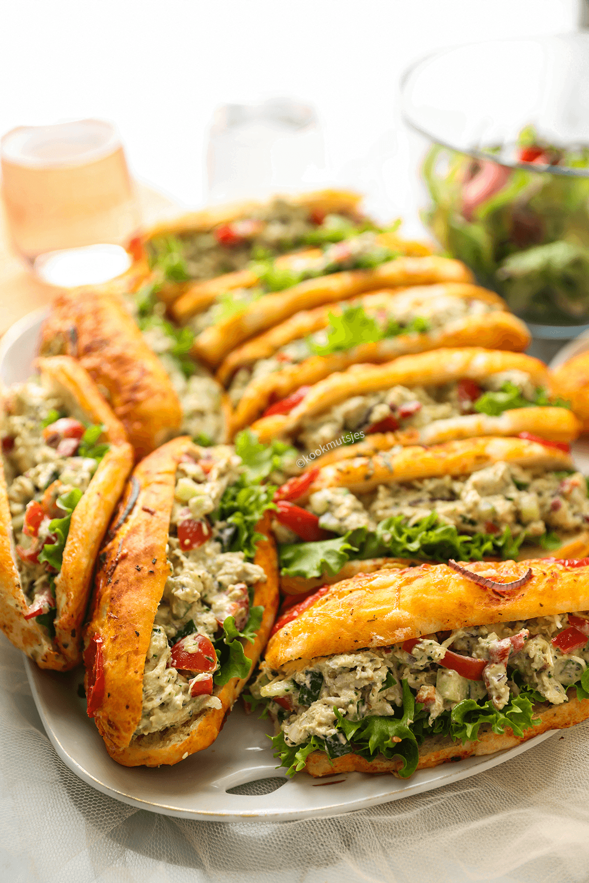 Broodjes met kipsalade eindresultaat Kookmutsjes